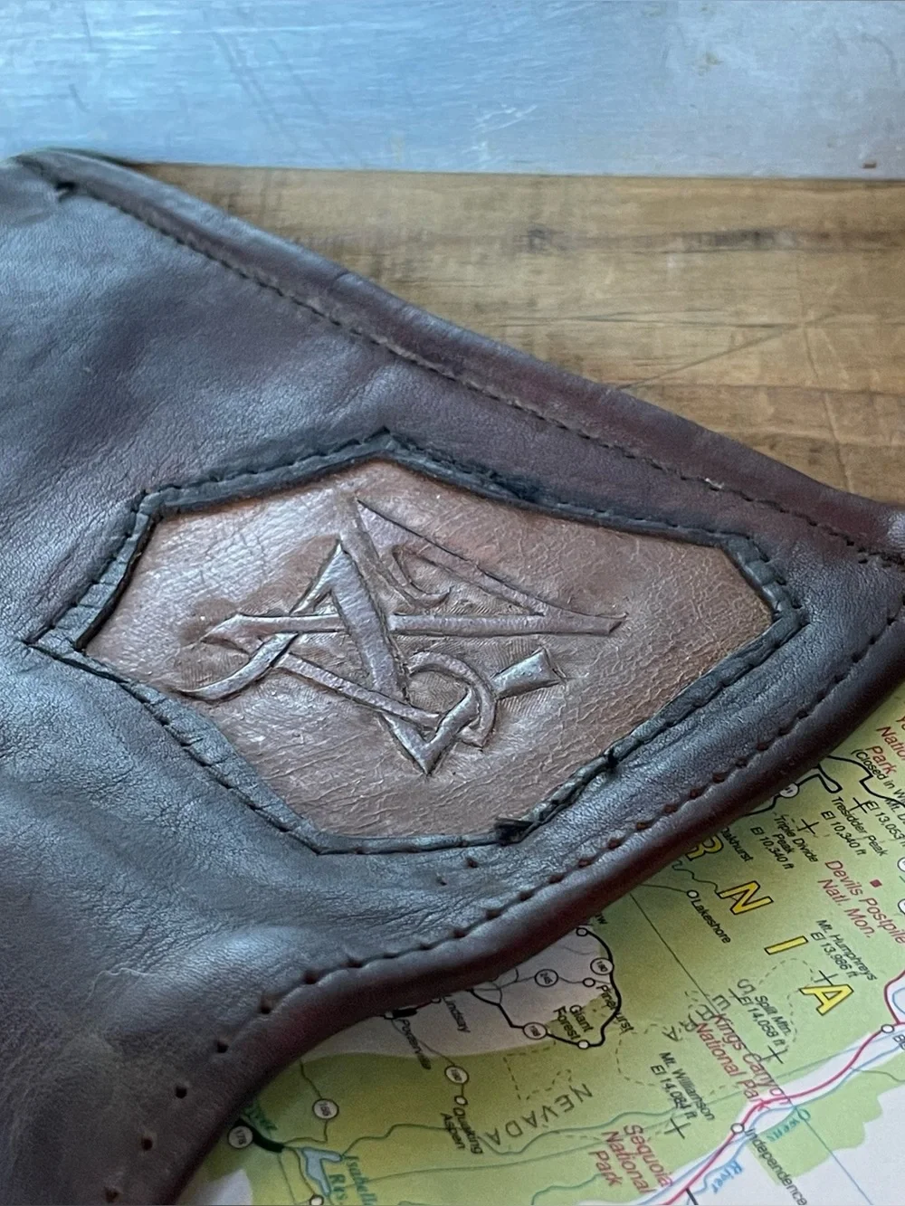 Vintage Handmade Leather Wallet | Envelope 70's Seventies